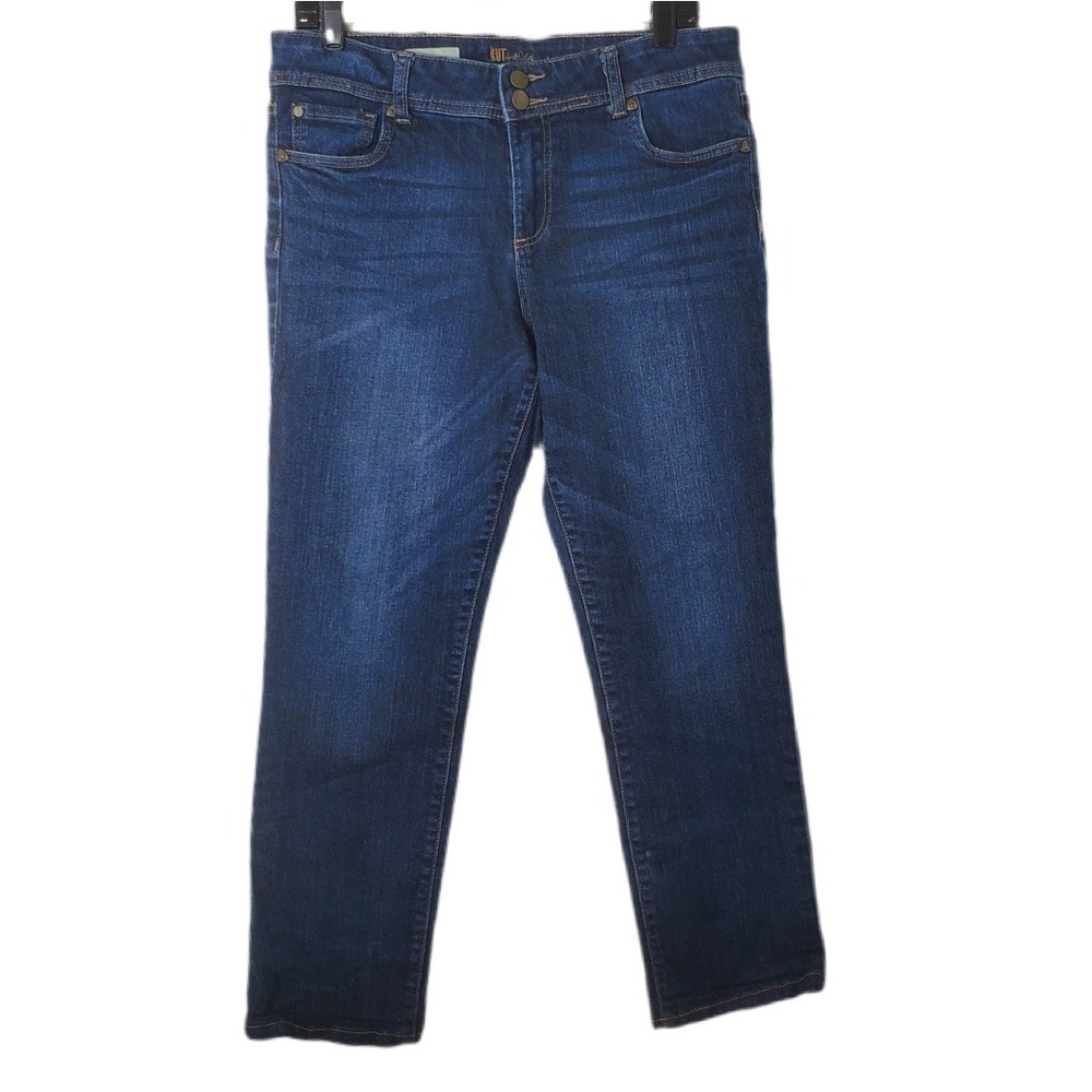 KUT from the Kloth Cameron Straight Leg Jeans Dark Wash Blue Denim Size 10